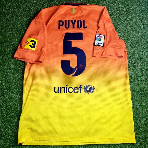 Puyol Barcelona 2012 2013 Away Soccer Jersey Shirt M SKU# 478326-815 - Picture 1 of 7